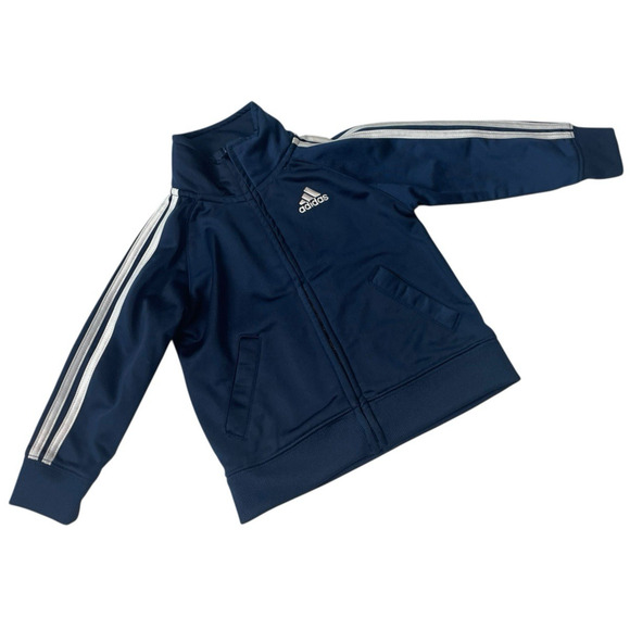 ADIDAS Baby Tricot Tracksuit Boys Size 18M Blue White Jacket Pants Kids Set - Picture 5 of 10